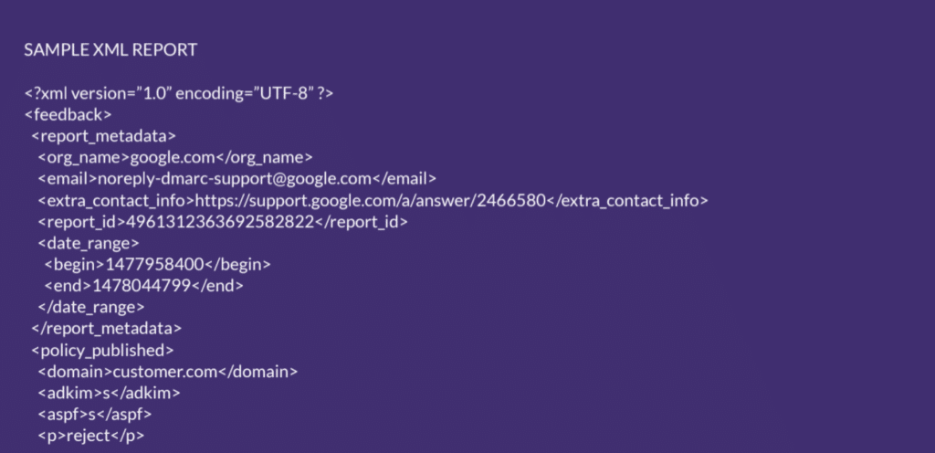 sample xml report