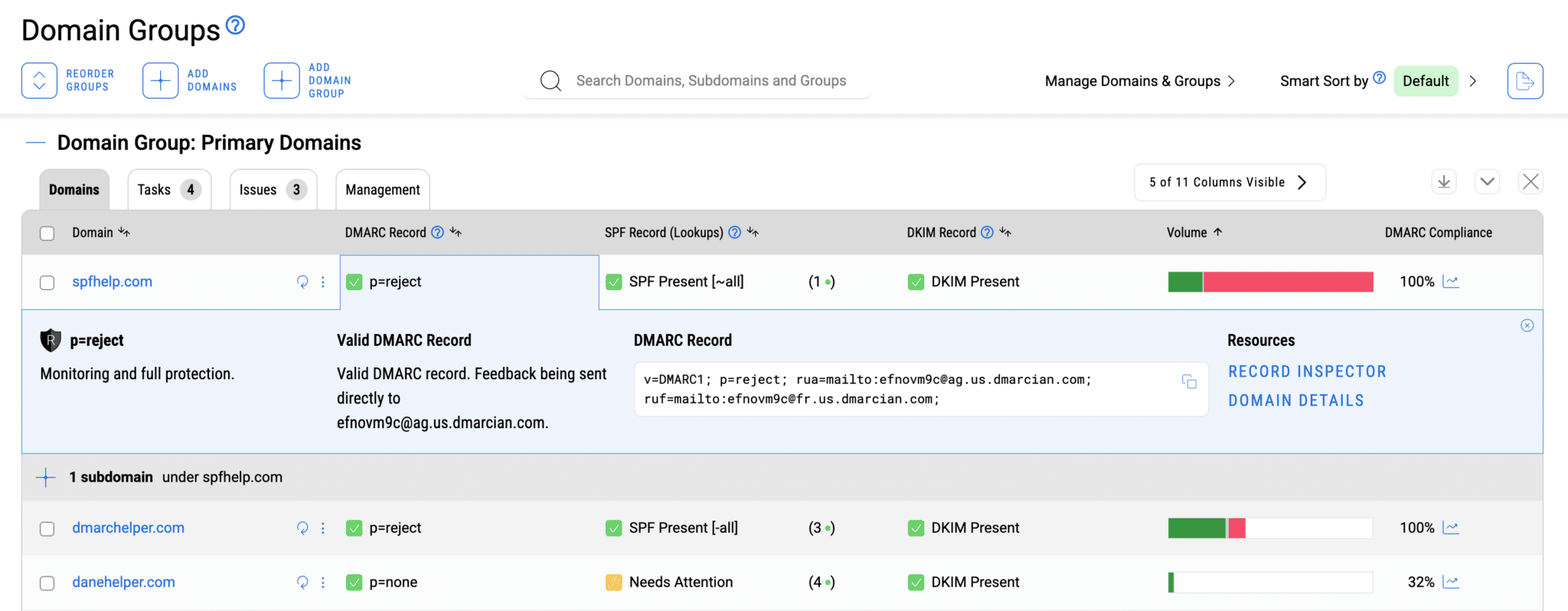 Domain Overview Pullout