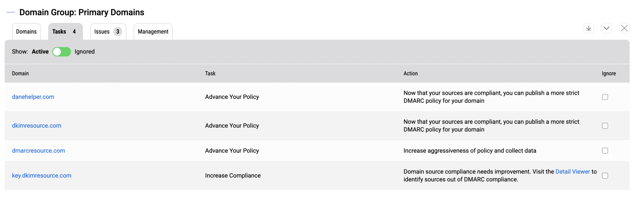 Domain Overview Tasks